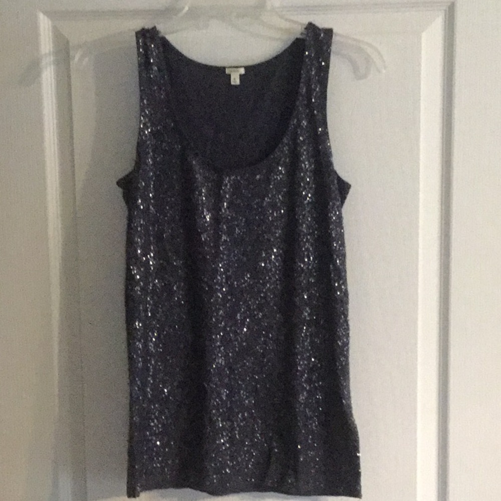 Women’s J. Crew navy sequin tank top size small